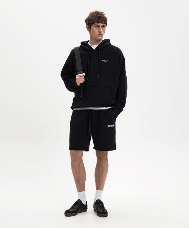 Off-White Чорне худі з емблемою Half Arrow 44MBB085S26F00A зображення 2
