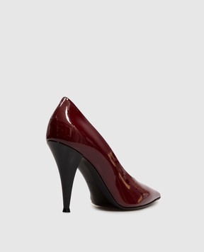 Givenchy Бордові шкіряні лаковані туфлі BE405UE1K6
