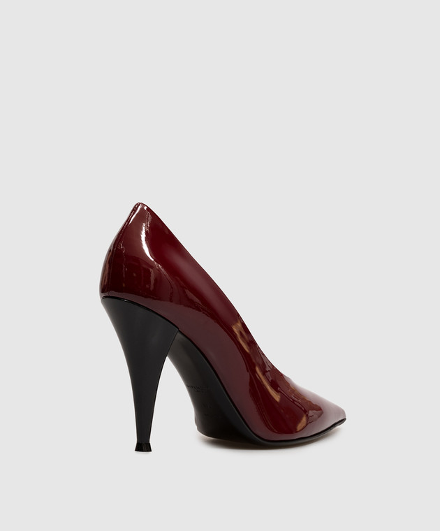Givenchy Бордовые кожаные лакированные туфли BE405UE1K6 изображение 3