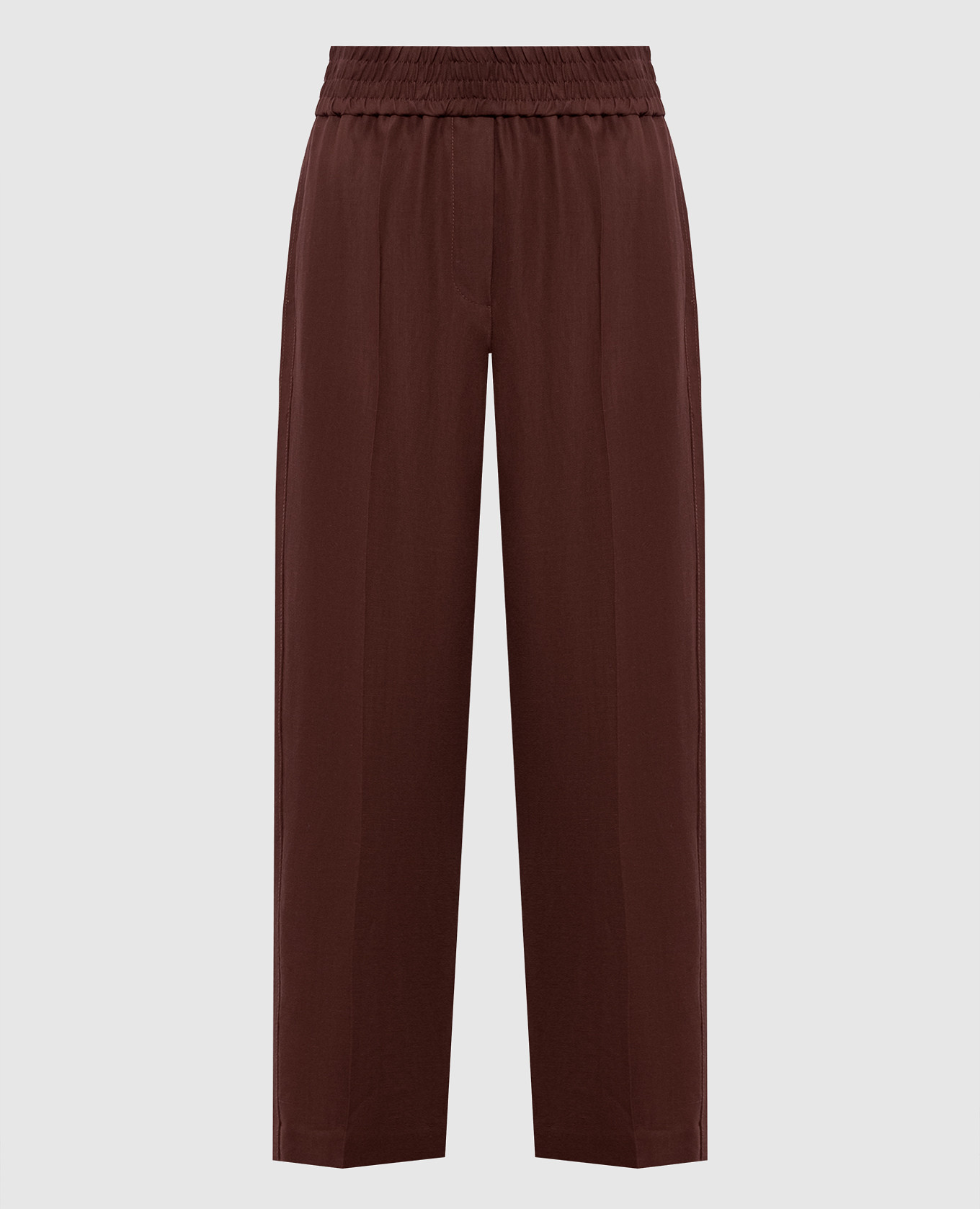 Коричневые брюки с льном