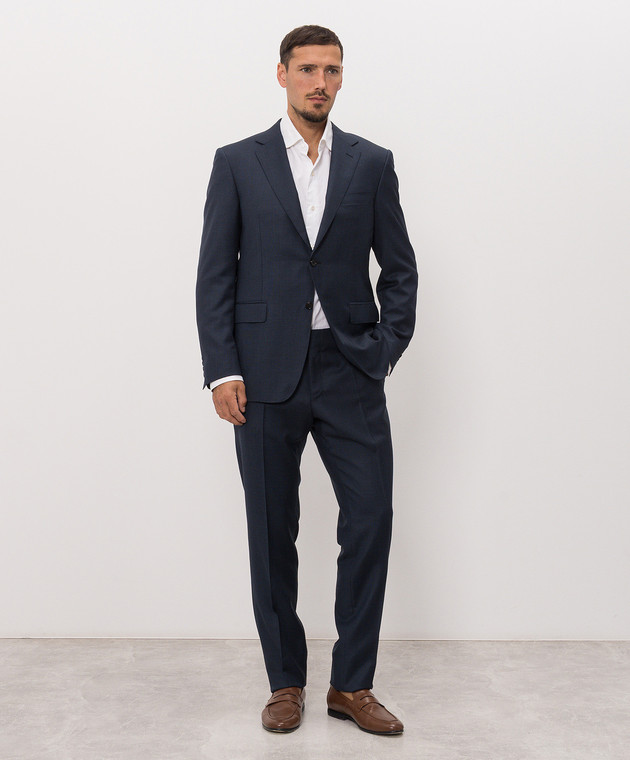 Canali Синий костюм из шерсти BF056811228020 изображение 3
