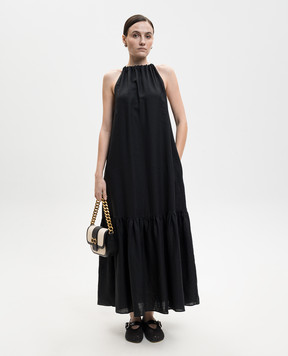 Asceno Чорна сукня Ibiza з льону D004F06C01
