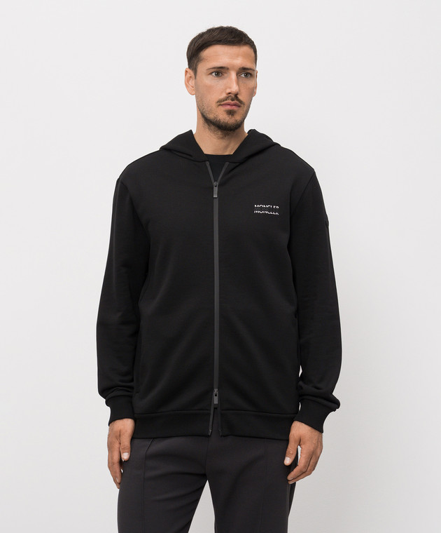 Moncler Черная спортивная куртка с логотипом L10918G0001089AZY изображение 3