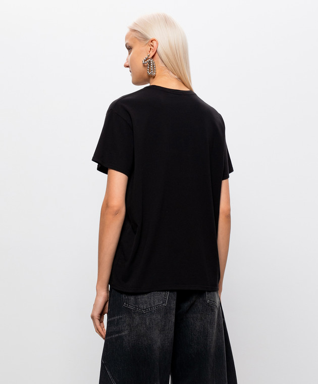 R13 Черная футболка Two Words One Finger R13WK001K162A изображение 4