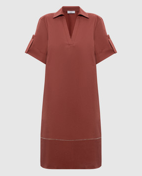 Peserico Червона сукня з ланцюжком моніль A0251301979