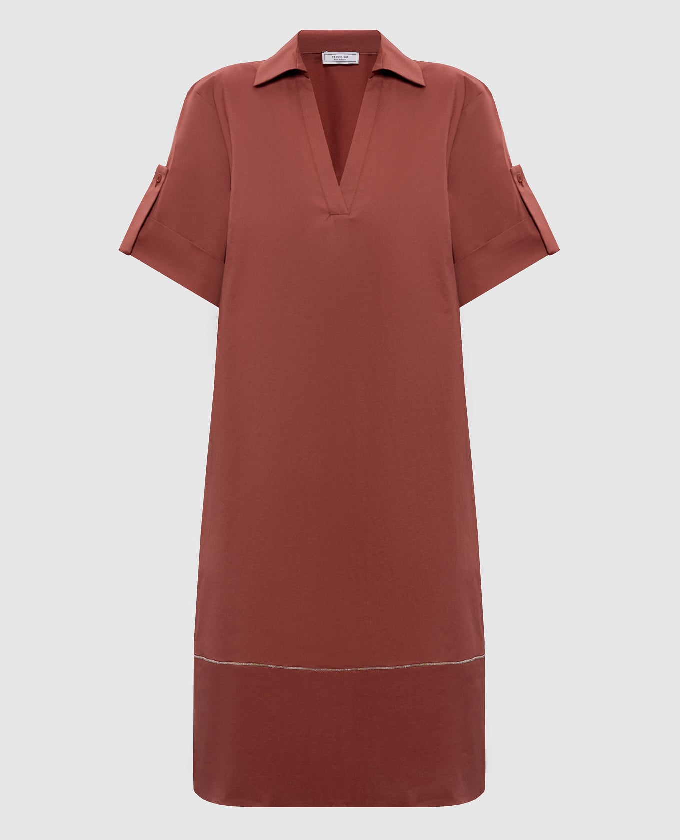 Красное платье с цепочкой мониль