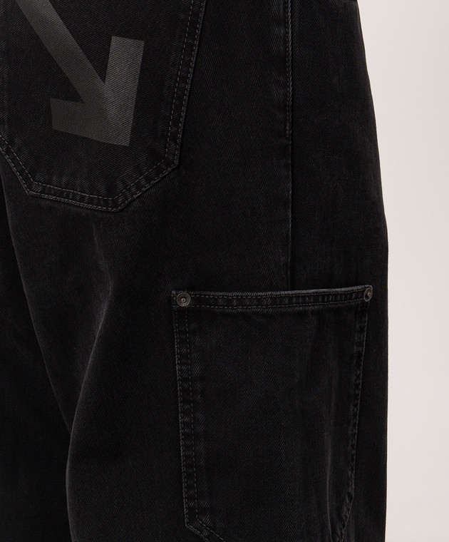 Off-White Черные брюки-карго Half Arrow 44MYA19GF26D001 изображение 5