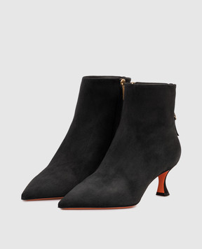 Santoni Чорні замшеві ботильйони WTIS71908HI2NHZW