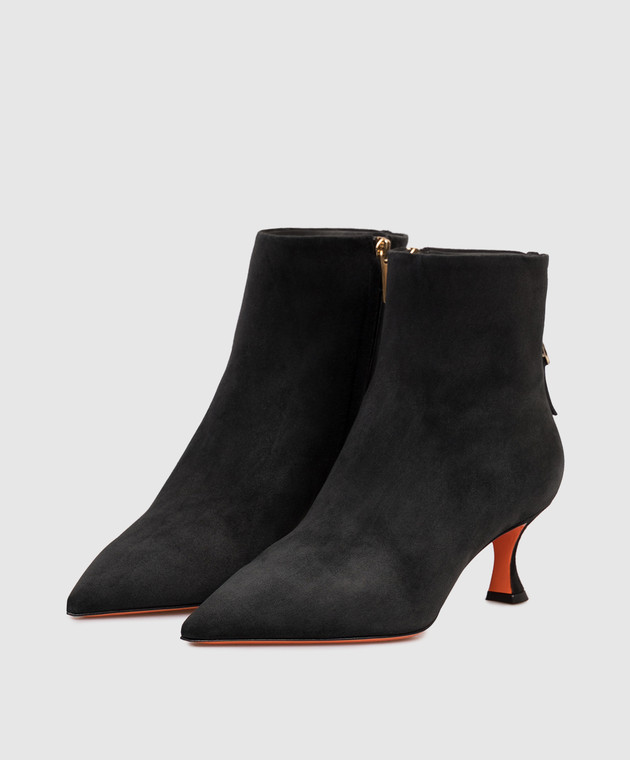 Santoni Чорні замшеві ботильйони WTIS71908HI2NHZW зображення 2