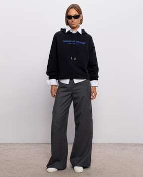 Off-White Черное худи Question Everything 2FE00503T