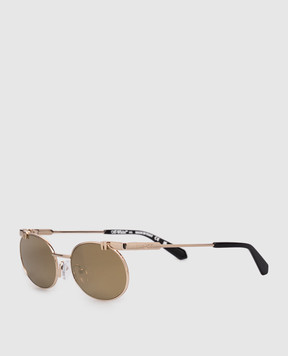Off-White Золотые очки с логотипом OFF OW2030767458