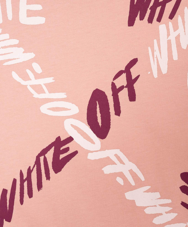 Off-White Детская розовая футболка Arrow Writings 44GAA001F26J00A изображение 3