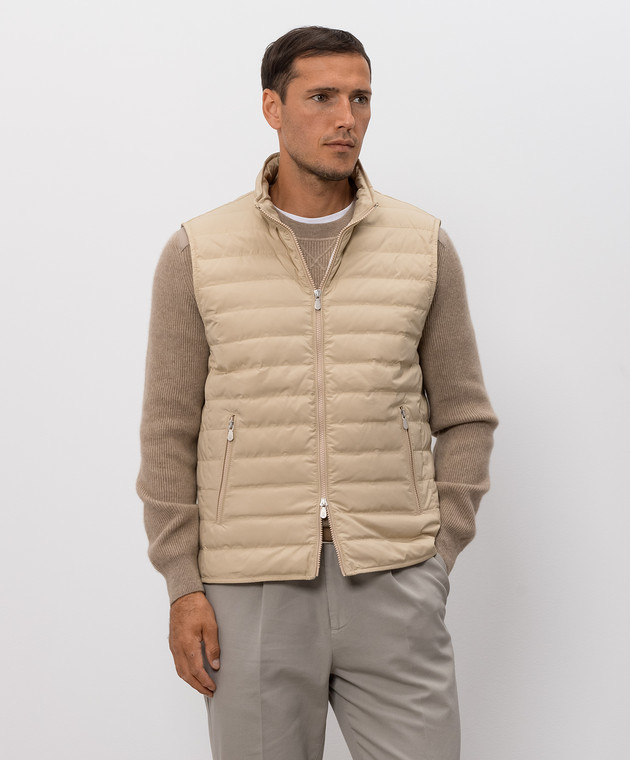 Brunello Cucinelli Бежевый пуховый жилет MV4081797 изображение 3