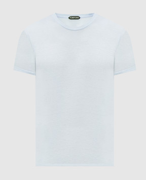 Tom Ford Блакитна футболка з шовком JCS026JMC084