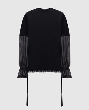 Ann Demeulemeester Черный лонгслив Loes B0014686FA206