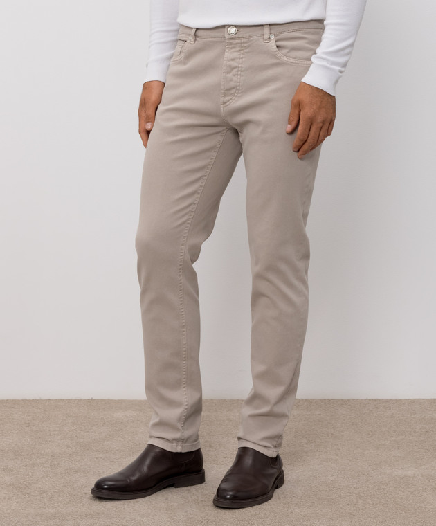 Brunello Cucinelli Серые джинсы с логотип патч M277PD3210 изображение 3