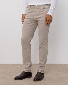 Brunello Cucinelli Серые джинсы с логотип патч M277PD3210