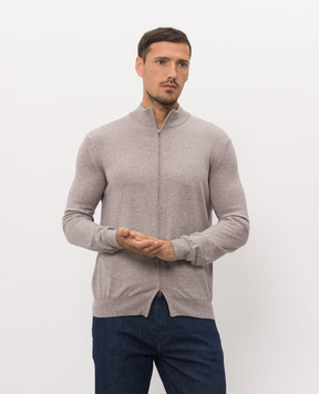 Cashmere&Whiskey Кардиган сірого кольору з вовни мериноса 97396