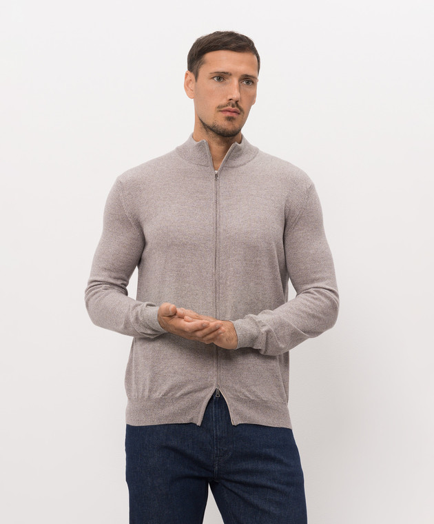 Cashmere&Whiskey Кардиган сірого кольору з вовни мериноса 97396 зображення 3