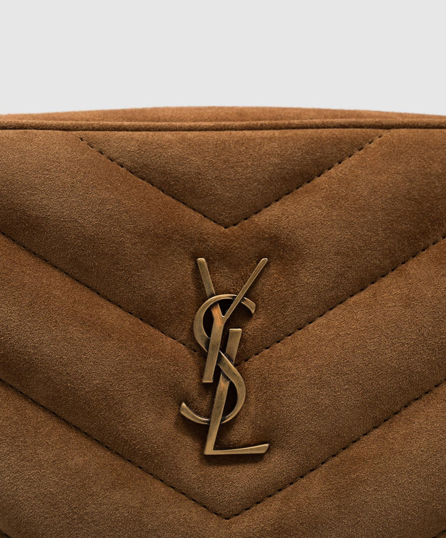 Saint Laurent Коричневая замшевая сумка кросс-боди LouLou мини 869816AAEY6 изображение 4