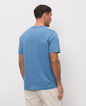 Moncler Синя футболка з нашивкою логотипа L10918C0007489B8Q