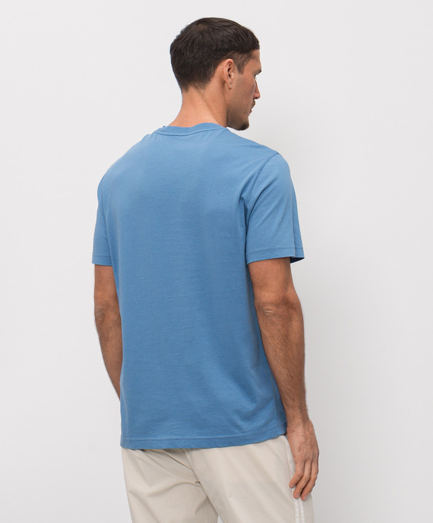 Moncler Синя футболка з нашивкою логотипа L10918C0007489B8Q зображення 3