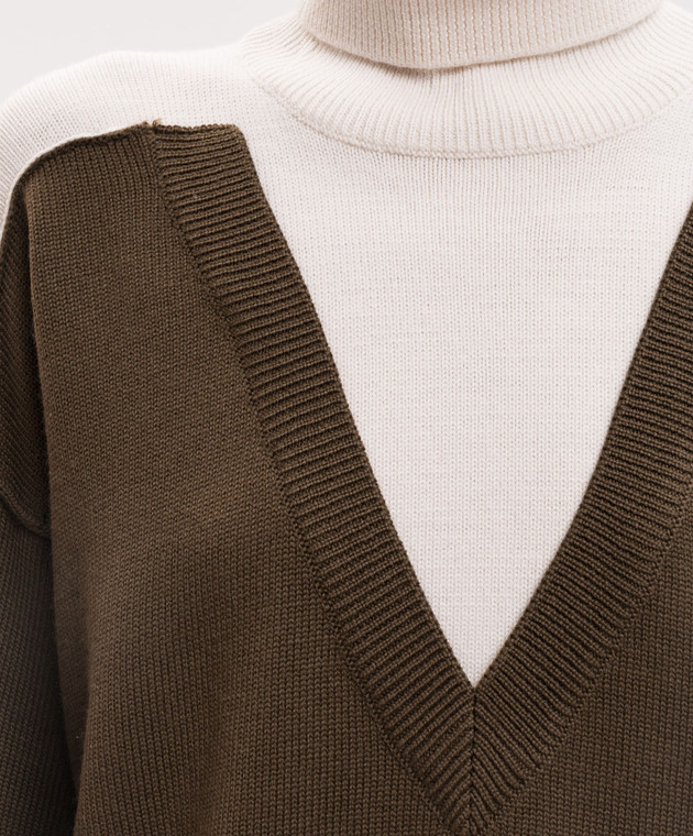 Maison Margiela MM6 Свитер из шерсти с эффектом изнанки S52HA0306M13280 изображение 5