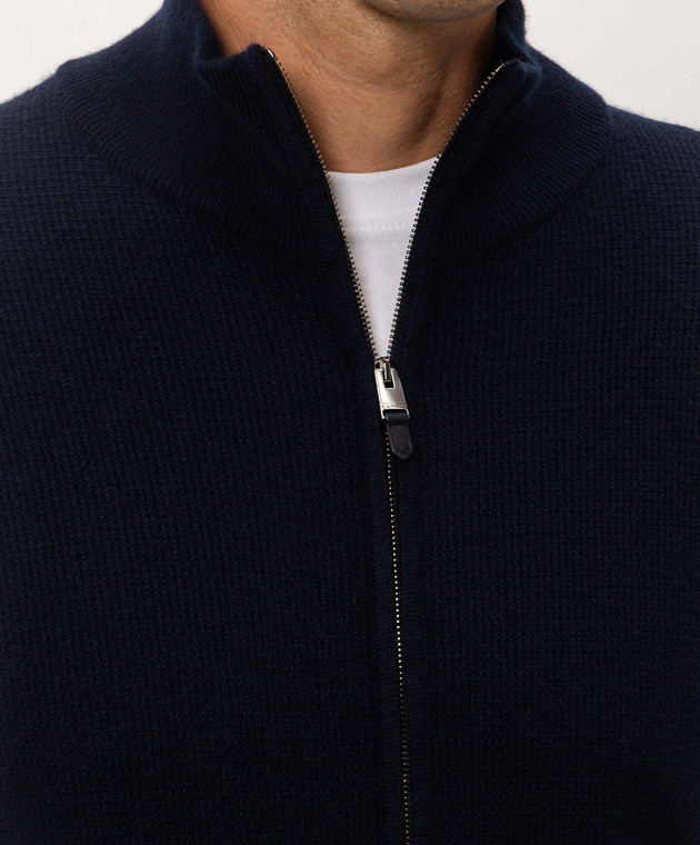 Canali Синій кардиган з кашеміру MK02546C0022 зображення 5