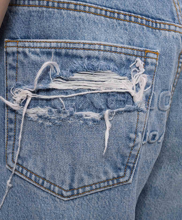 Alexander Wang Синие джинсы-бананы с прорехами 4DC2264993 изображение 5