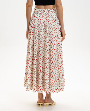 Dolce&Gabbana Біла сукня міді із шовку в принт F4DBGTFSA79