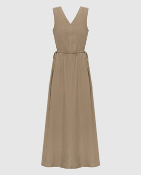 Peserico Сукня кольору хакі з ланцюжком моніль A0222405435