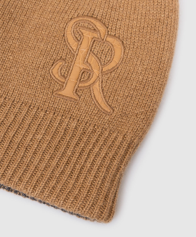Stefano Ricci Коричнева шапка з кашеміру K606040CUFF26305 зображення 4