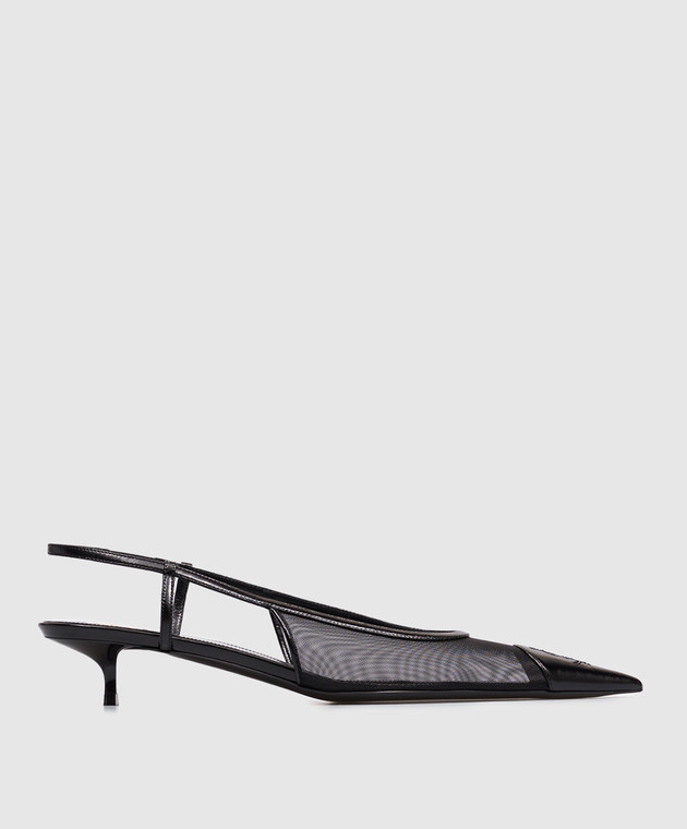 Saint Laurent Черные слингбеки RENÉE с монограммой A001G62WJAM