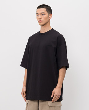 Juun.j Чорна футболка з вишивкою логотипа JC6242P105