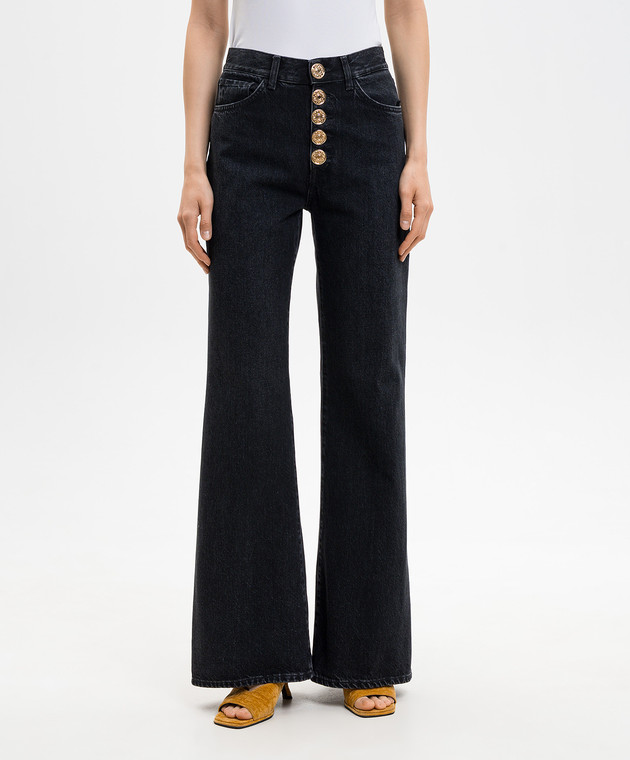 Dondup Черные джинсы клеш с патчем DP619BDFE305DMB4 изображение 3