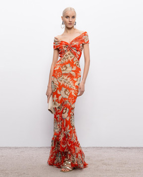 Etro Красное платье в принт WRHA062299IAS71