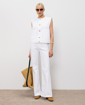 Fabiana Filippi Білий жилет з нашивкою логотипа GCD276F657M137