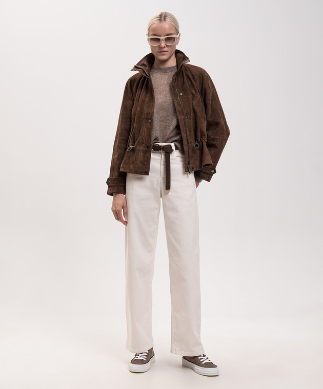 Brunello Cucinelli Коричневий светр з мохером з люрексом MBG775520P зображення 2