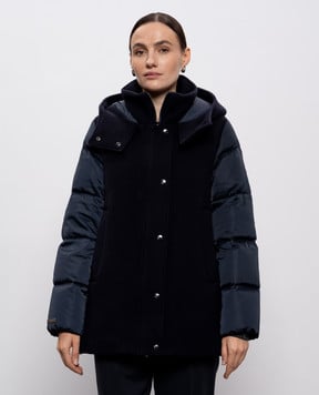 Peserico Синий пуховик с шерстью S240813195D