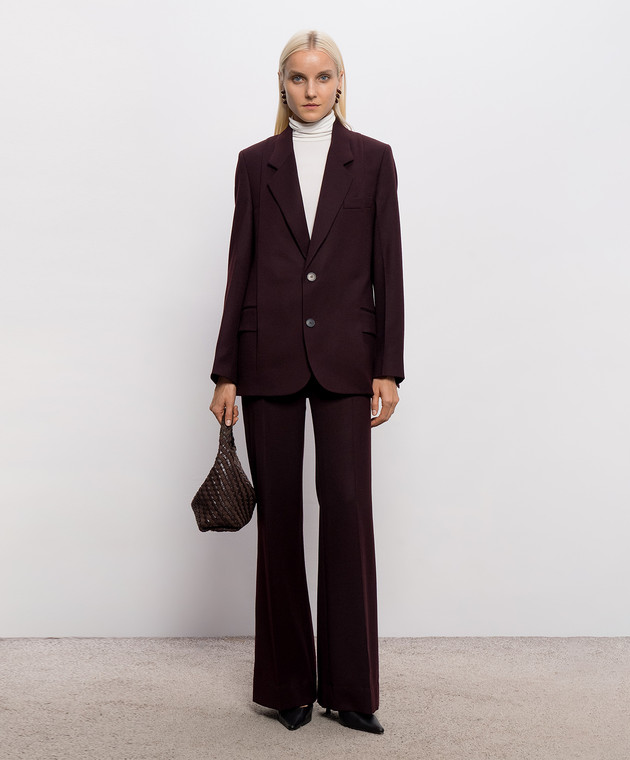 Victoria Beckham Бордовый жакет из шерсти 1326WJK007371A изображение 2