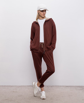 Brunello Cucinelli Коричневі спортивні штани з шовком MD828SB899