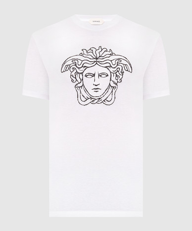 Белая футболка с логотипом Medusa