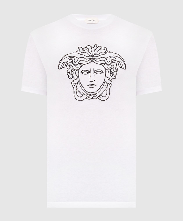 Versace Белая футболка с логотипом Medusa 10264521A18452