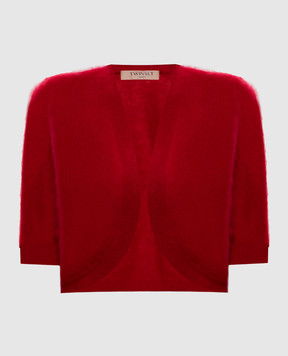 Twinset Красное болеро из шерсти, кашемира и шелка 262TT3022