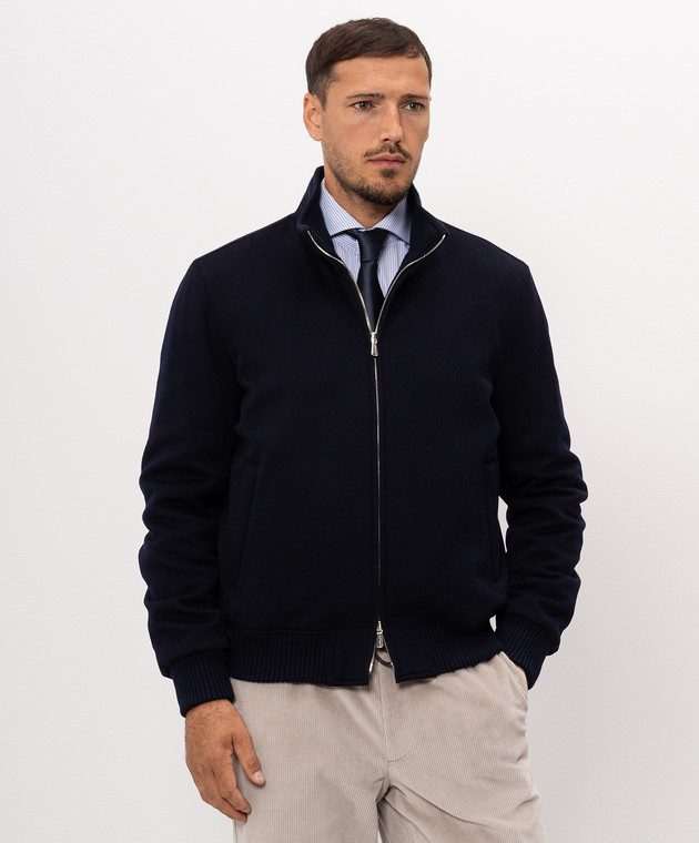 Enrico Mandelli Синяя куртка из кашемира 4T702A4816 изображение 3