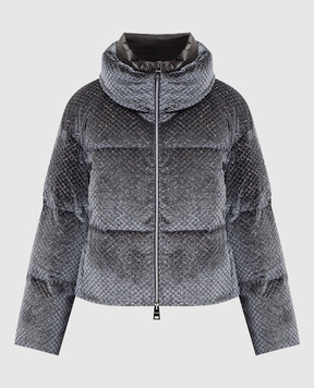 Herno Сірий велюровий пуховик в паєтки PI002161D12751