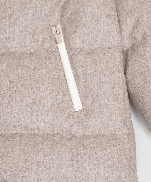 Brunello Cucinelli Дитячий сірий пуховик з вовни B038PJ335C зображення 3