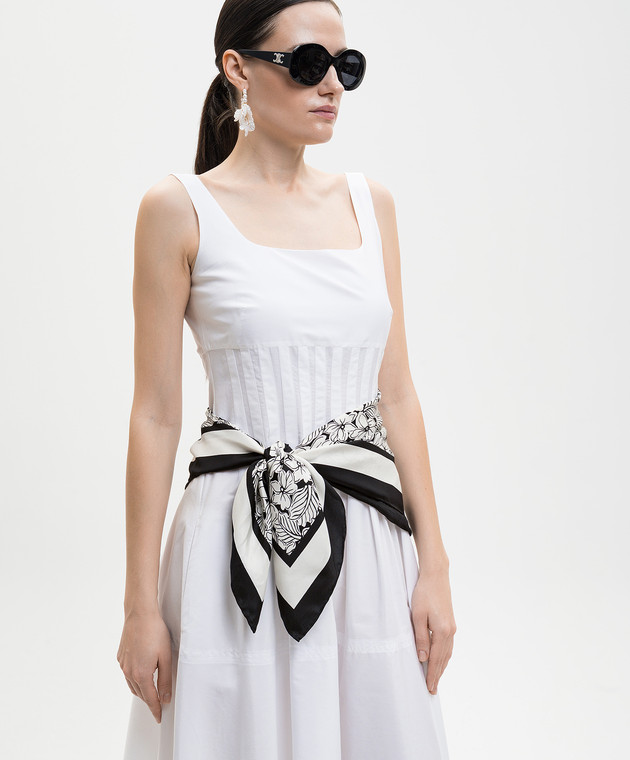 Max Mara Weekend Белый платок ONESTO из шелка в цветочный принт WKAONESTO изображение 2