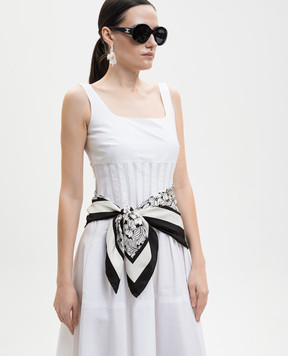 Max Mara Weekend Белый платок ONESTO из шелка в цветочный принт WKAONESTO