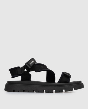 Dolce&Gabbana Детские черные сандалии с нашивкой логотипа DA5350A55552836